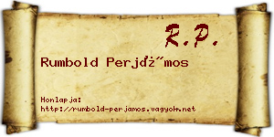 Rumbold Perjámos névjegykártya